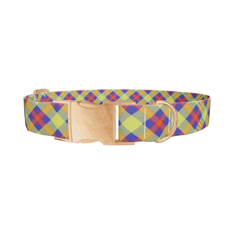 Colorful Plaid Dog Collar
