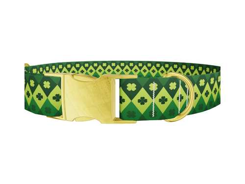 Argyle Clover Dog Collar