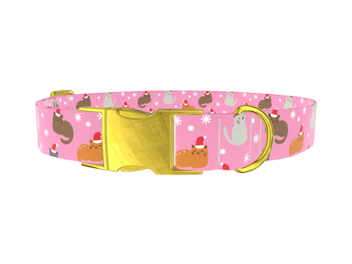 Santa Cat Pattern Dog Collar