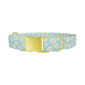 Teal Polka Dot Daisy Dog Collar - Thumbnail 1