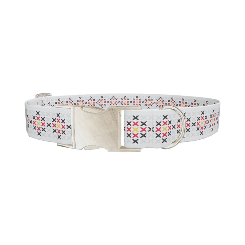 Colorful Cross Stitch Dog Collar