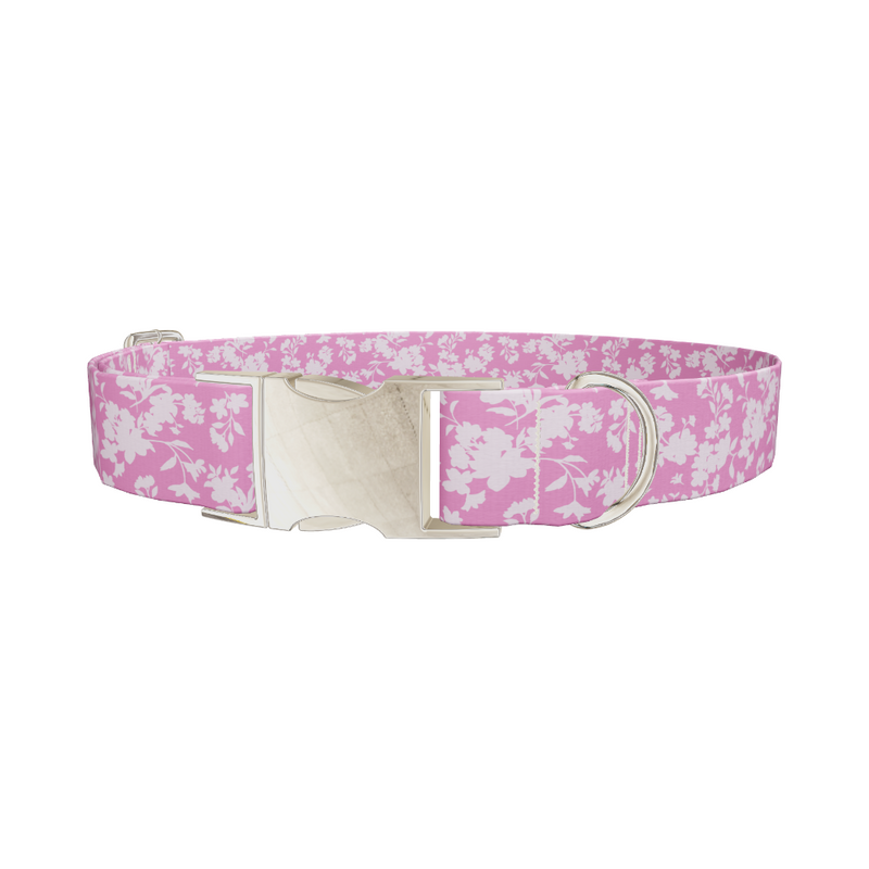 Pink Floral Silhouette 8870524649687 Dog Collar