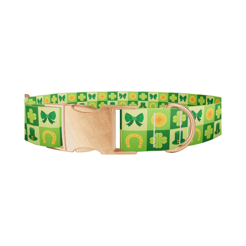 Shamrock Patchwork Dog Collar