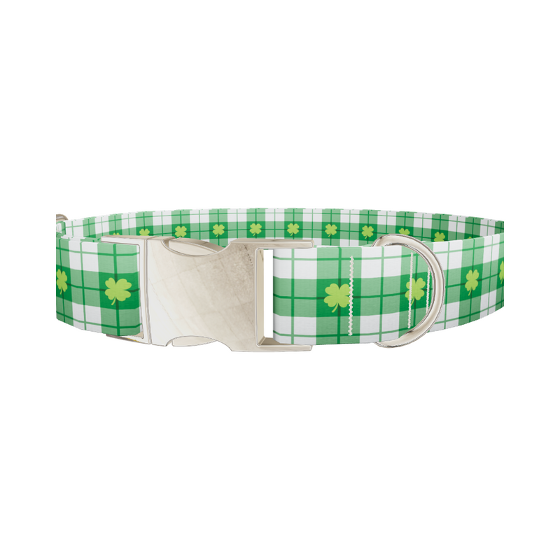 St. Patrick's Plaid Dog Collar