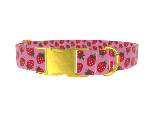 Pink Strawberry Dog Collar