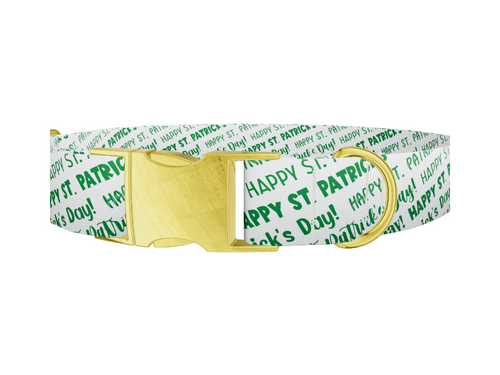 St. Patrick's Day Script Dog Collar