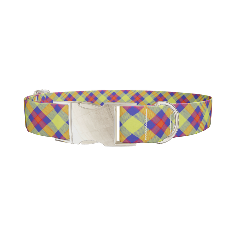 Colorful Plaid Dog Collar
