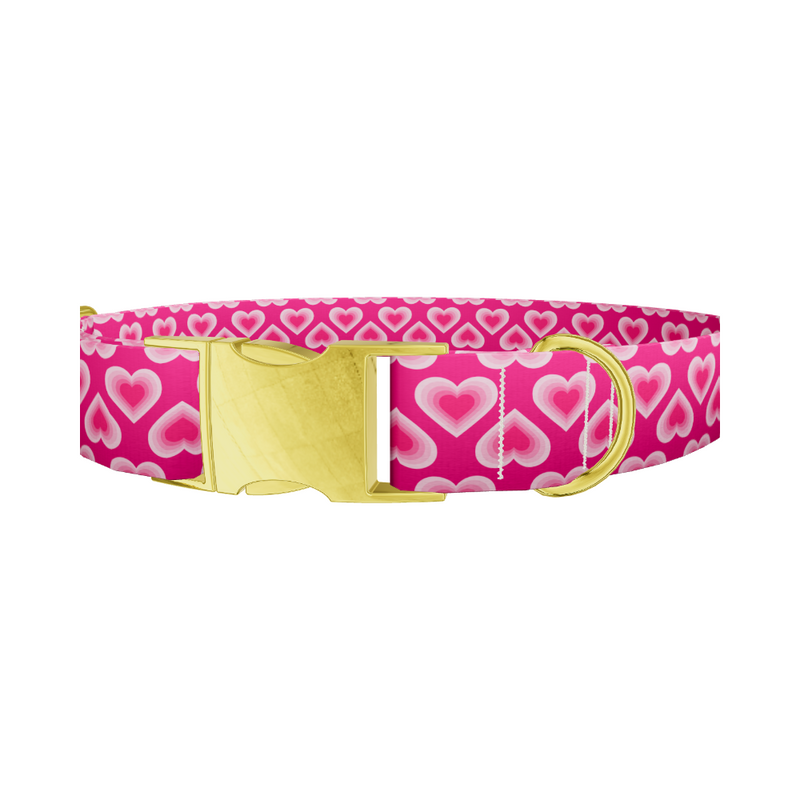 Pink Layered Heart Dog Collar