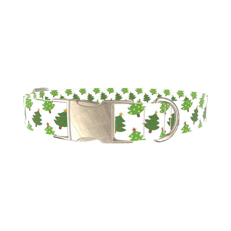 Festive Tree Pattern Dog Collar