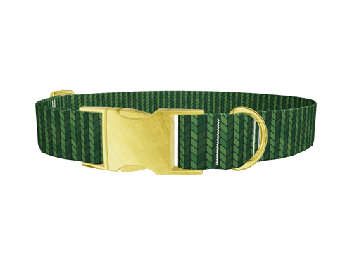 Green Knit Pattern Dog Collar