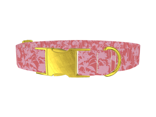 Pink Silhouette Meadow Dog Collar