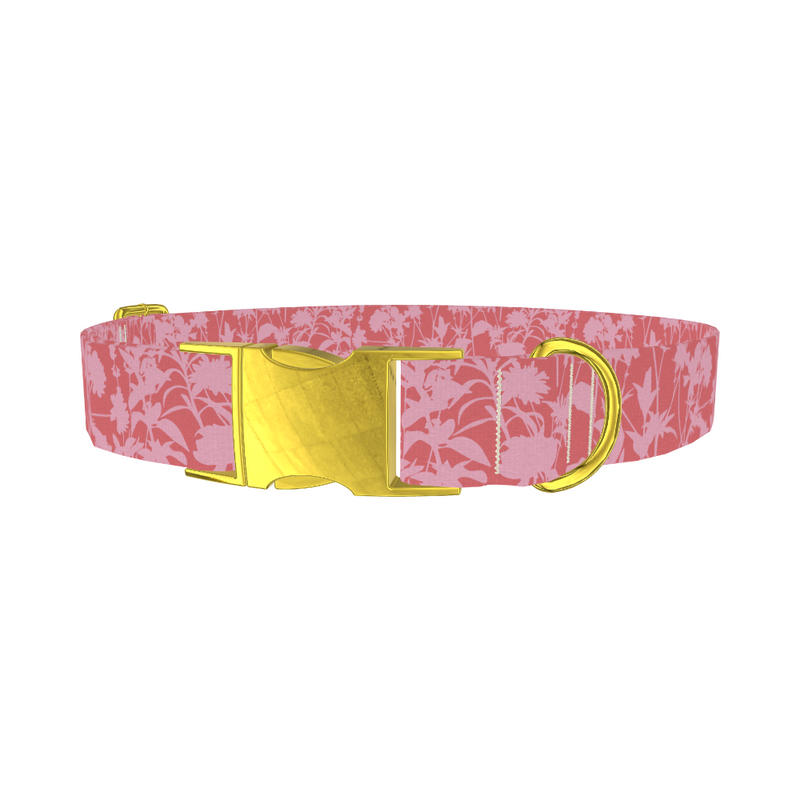 Pink Silhouette Meadow Dog Collar