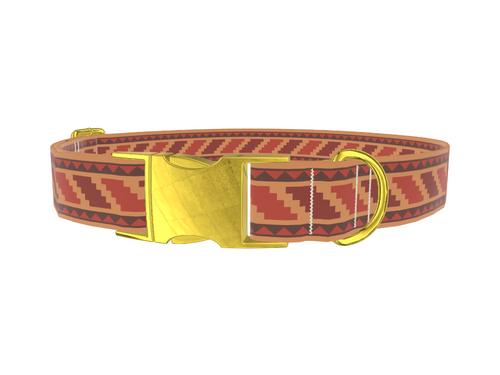 Terracotta Tribal Dog Collar