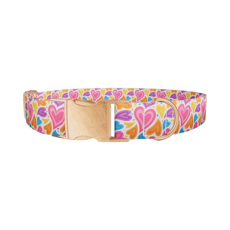 Colorful Heart Pattern Dog Collar