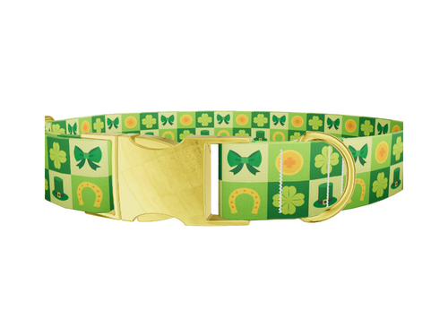 Shamrock Patchwork Dog Collar
