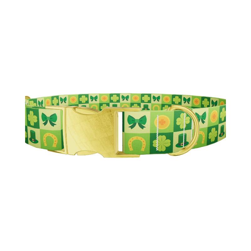 Shamrock Patchwork Dog Collar