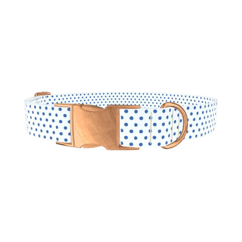 Blue Polka Dot Dog Collar