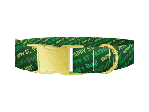 St. Patrick's Day Text Dog Collar