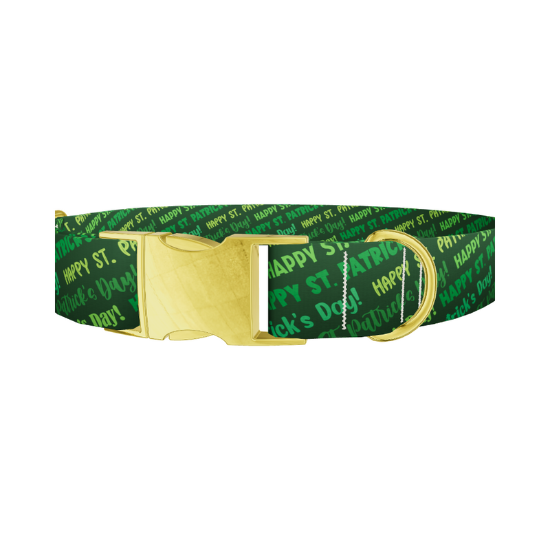 St. Patrick's Day Text Dog Collar