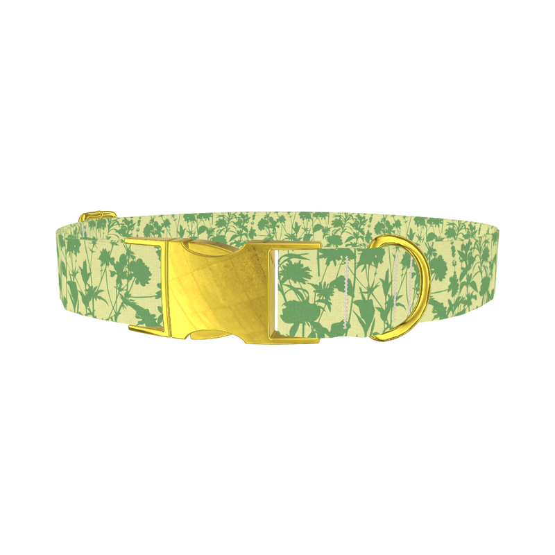 Green Silhouette Meadow Dog Collar