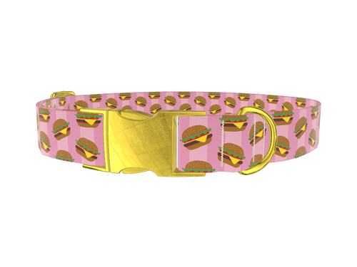 Burger Print Dog Collar