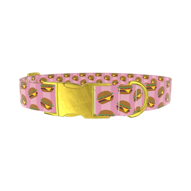 Burger Print Dog Collar