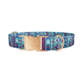 Teal Tribal Geometric Dog Collar - Thumbnail 2