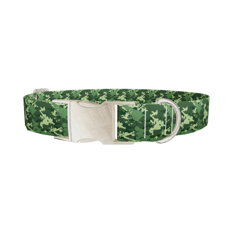 Green Forest Camo Dog Collar