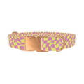 Pink Wavy Check Dog Collar - Thumbnail 2