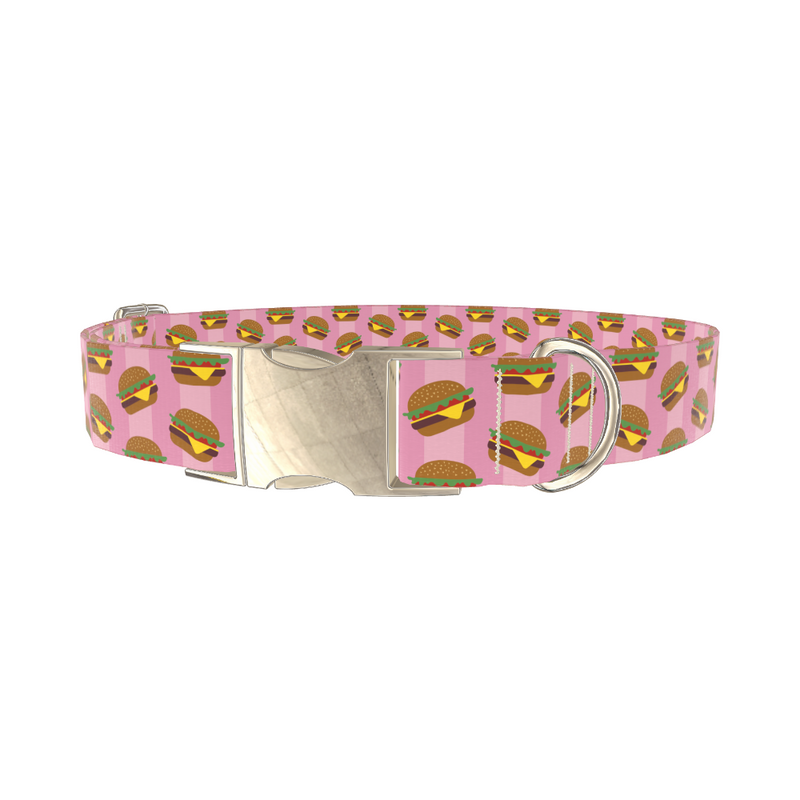 Burger Print Dog Collar