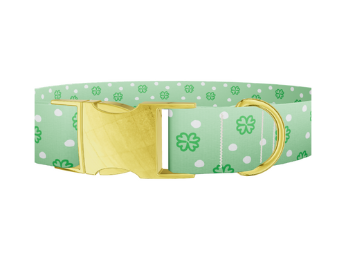 Polka Dot Clover Dog Collar