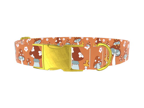 Retro Mushroom Dog Collar
