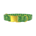 Green Skull Pattern Dog Collar - Thumbnail 1