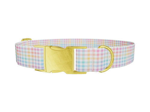 Pastel Gingham Dog Collar