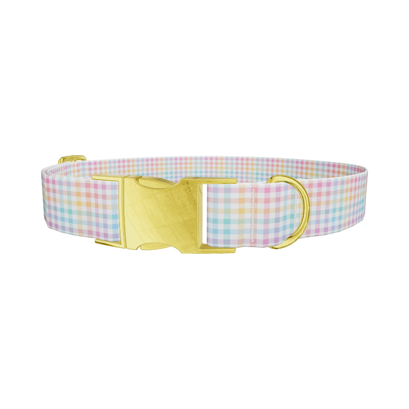 Pastel Gingham Dog Collar